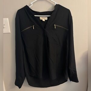 Michael Kors Black Blouse with Zipper Accents